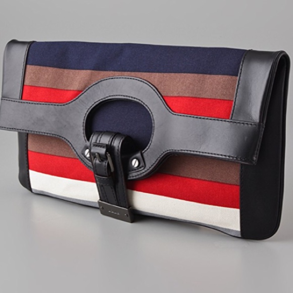 LAMB Stripe Dakota Convertible Clutch NWT